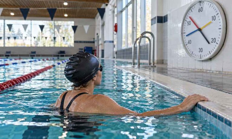 Los descansos en las series de natación