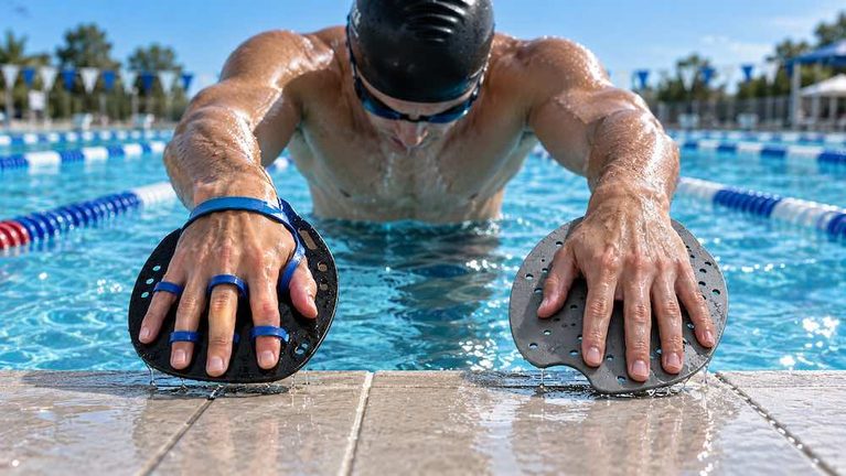 Palas de natación con gomas  o sin gomas. cuáles elegir